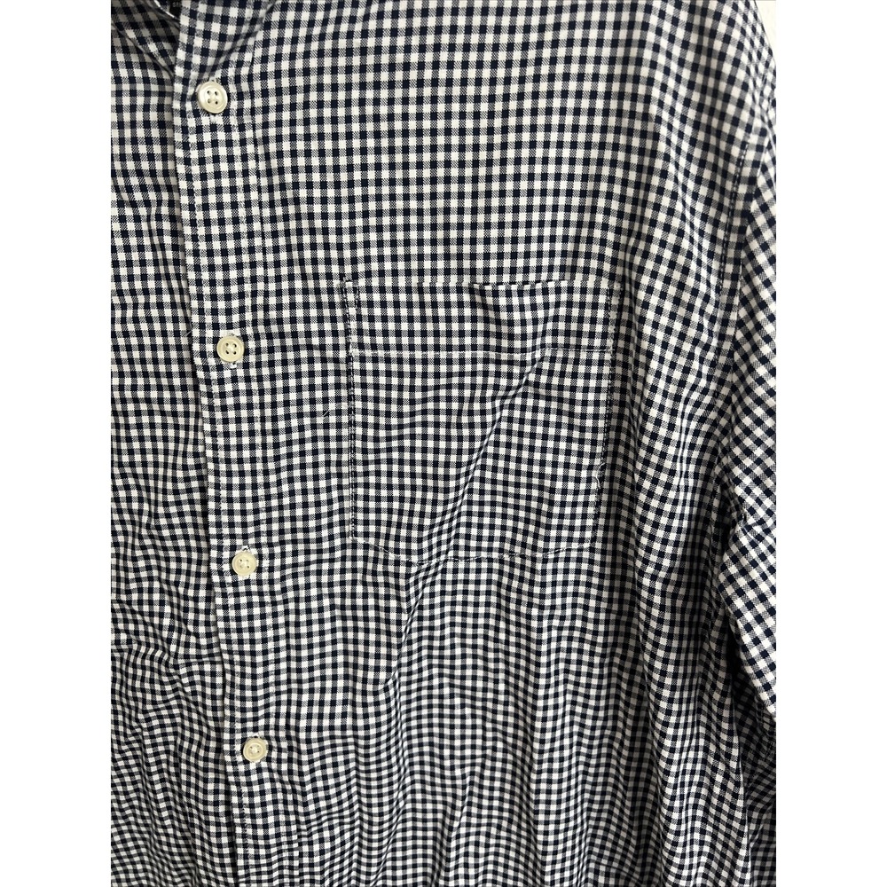 Banana Republic Mens Shirt Oxford XL Extra Large‎ Navy Blue Checked Untucked Fit - Picture 2 of 5